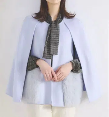 CELFORD 퍼 포켓 케이프 자켓 색스 블루