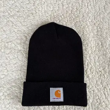 Carhartt 블랙 비니 니트 모자