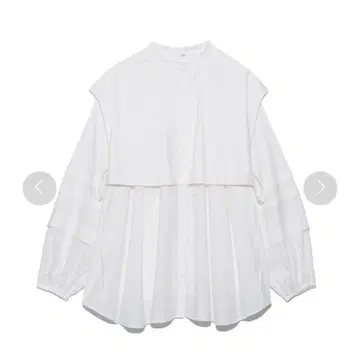 소매 볼륨 스탠드 튜닉 블라우스