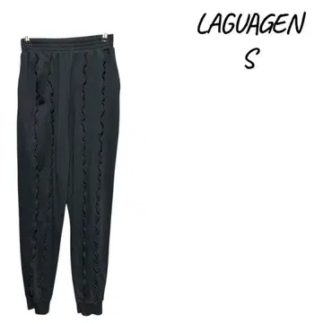 LAGUAGEN 블랙 팬츠 S 사이즈, 프릴 포함