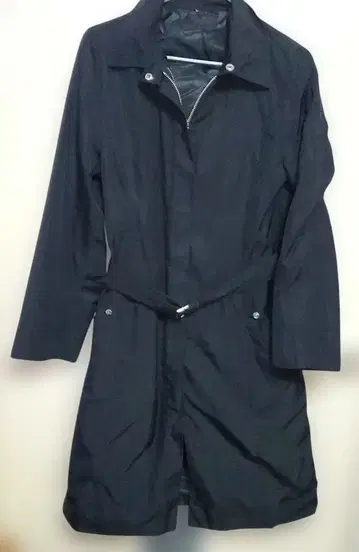 ICB 나일론 롱 코트 벨트 포함 블랙 9호