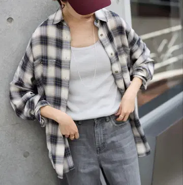 비에라 체크 루즈 셔츠 블루