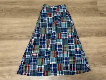 BEAMS BOY*체크 무늬 플레어 스커트