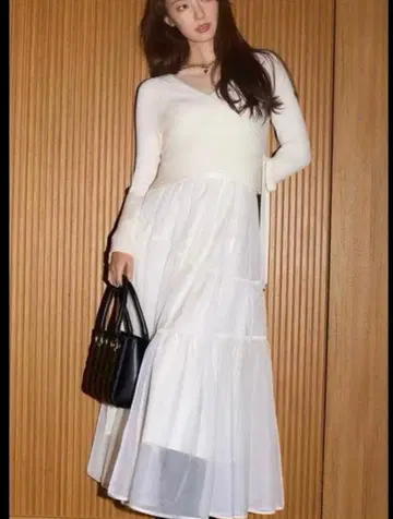 미사용 새상품 프레이 아이디 니트 카슈쿨 도킹 원피스 1