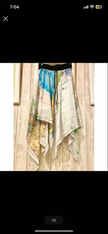 sacai 도안 비대칭 스커트