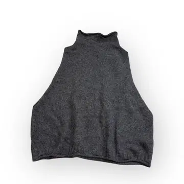 젠틀 하드 캐시미어 100% 니트 베스트 그레이 하이넥
