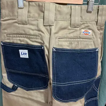 Dickies 콜라보 Lee 카고 팬츠 베이지/네이비