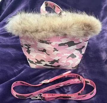 한국제 카모플라주 가죽 퍼 백 숄더 벨트 포함
