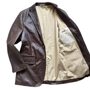 23구 램 가죽 테일러드 자켓 브라운