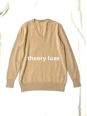 띠어리 럭스 캐시미어 100% V넥 스웨터 베이지 얇은 소재 38