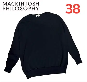 매킨토시 피로소피 7부 소매 네이비 모 100% 니트 38