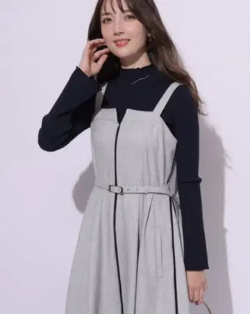 아푸와이저 리셰 벨트 포함 파이핑 점프 스커트 미사용 택 포함 그레이 0