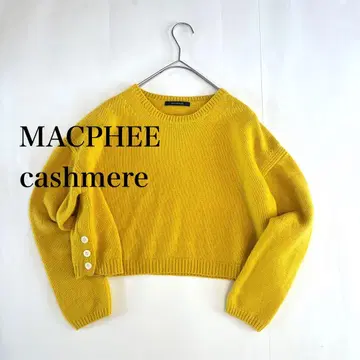 맥피 니트 크루넥 풀오버 크롭