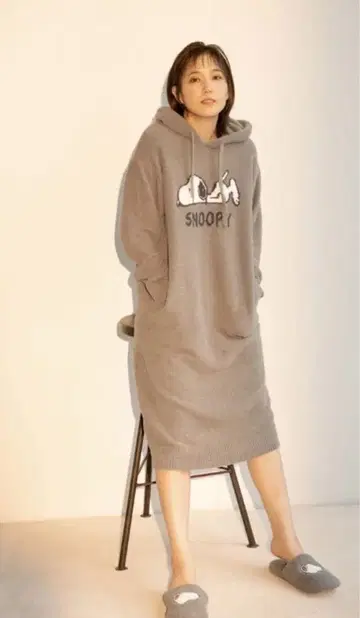 젤라또피케 스누피 룸웨어 원피스 카키