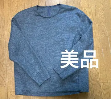 23구 울 블라우스 그레이 긴팔 크루넥