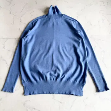 새상품급 2023AW 베이지 WILLOW 하이넥 니트 색스 블루 4