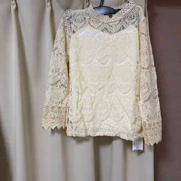 택 포함 미사용 새상품 앰비언트 올 레이스 블라우스