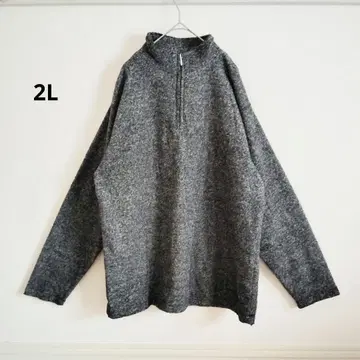 하이넥 하프 지퍼 상의 2L 그레이 무지 심플 캐주얼