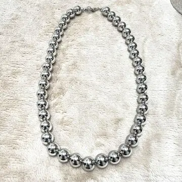 실버 볼 목걸이 약 40cm