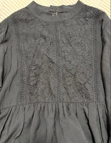 숲의 학교 롱 원피스 레이스 포멀 블랙 F