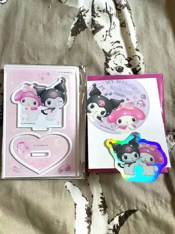 마이멜로디 & 쿠로미 파스텔 드림랜드 아크릴 스탠드 스티커 도쿄역