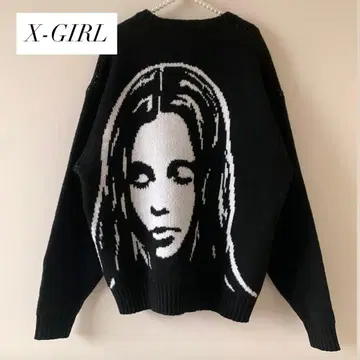 완판! X-girl 엑스걸 FACE KNIT CARDIGAN