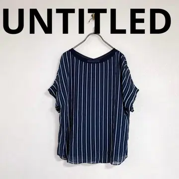[ UNTITLED ] 언타이틀(2) 반팔 블라우스 스트라이프 라운드넥