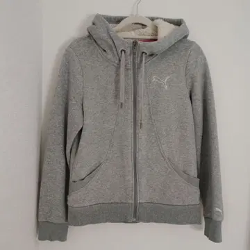 푸마 후드 부착 속기모 그레이 후드티