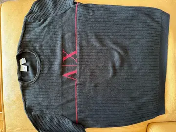 Armani Exchange 블랙 코튼 면 긴팔 스웨터