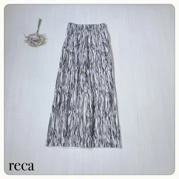 [ 새상품급 ] reca 플리츠 가공 와이드 팬츠 그레이 허리밴딩 M