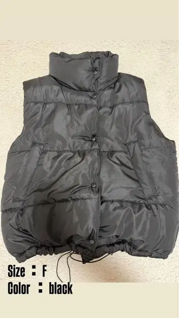 블랙 다운 베스트 사이즈 F