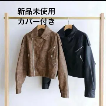 빈티지 워시 ECO 가죽 라이더 자켓