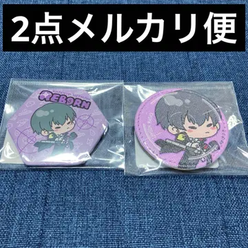 레어 REBORN 육각형 캔뱃지 가죽 배지 히바리 쿄야