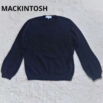 컨디션 최상 매킨토시 니트 스웨터 캐시미어 레이스 장식 현행 화이트 택