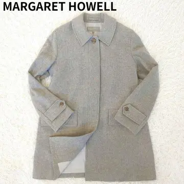 컨디션 최상 MARGARET HOWELL 그레이 울 스텐카라 코트 M
