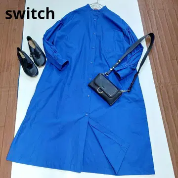 택 포함 새상품 switch 면 100% 코튼 셔츠 롱 원피스 턱