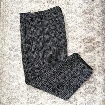 새상품급 JOHNBULL 트위드 체크 턱 팬츠 슬랙스 그레이
