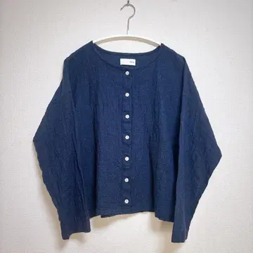 새상품급 HUIS 워셔블 울 가디건 704 네이비 울 100%