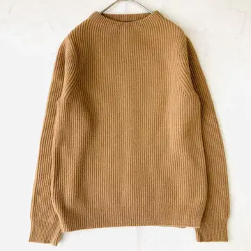 미사용급 드로어 캐시미어 울 니트 하찌 카멜 사이즈 1