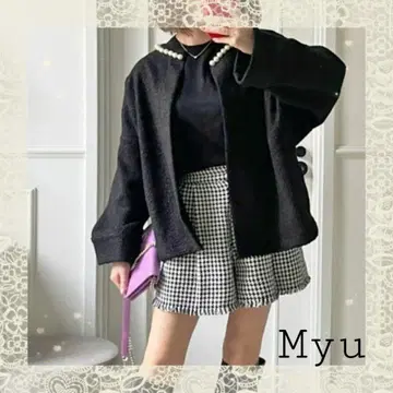 [ Myu ] 보아 코디건 자켓 펄 블랙 S M