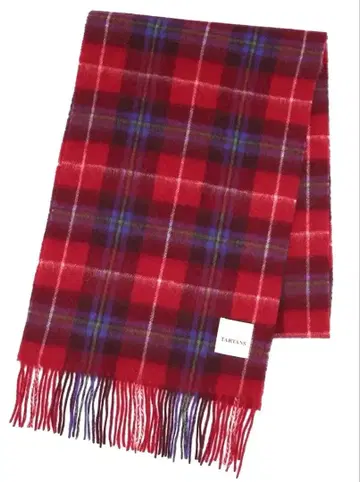 애프터눈 티 체크 무늬 대형 머플러 TARTANS 울 100%