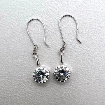 K14 WG 아메리칸 귀걸이 K10 WG 프레임 큐빅 7mm 1.84 g