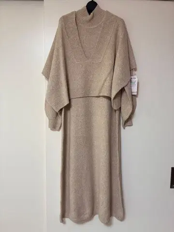 베이지 니트 원피스 긴팔 베스트 포함 M부터 L