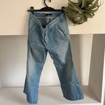 Johnbull 라이트 블루 플레어 데님 팬츠 젬블 M