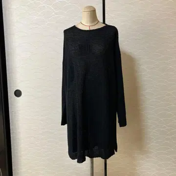 블랙 스트라이프 롱 가디건