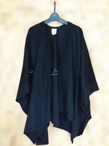 SOU SOU 블랙 판초 케이프 코트