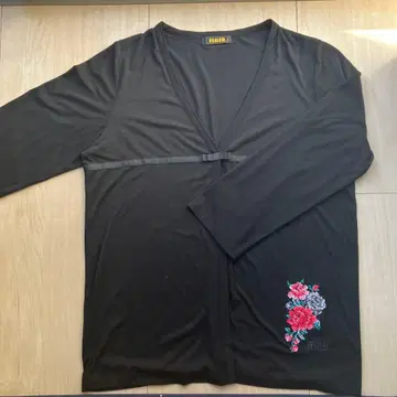 FELER 꽃무늬 자수 얇은 소재 가디건