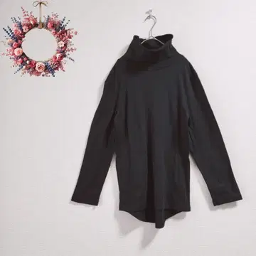 [빅 사이즈 4L] 터틀넥 티셔츠 면 100% 블랙