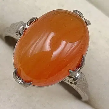 14.5호 각인 SILVER G 마노 반지 ~저녁놀 같은 잔잔한 빛~