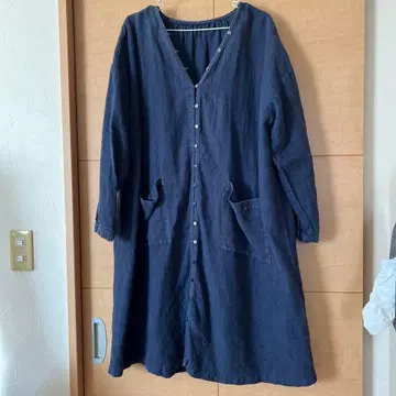 bisque by nest robe 네이비 버튼 긴팔 원피스